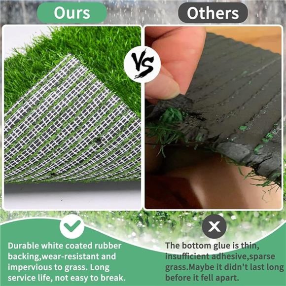 Artificial Pet Pee Grass Mat for Puppy, Pet Turf Fake Grass - 2 Pack (18" x 23") - Picture 5 of 6